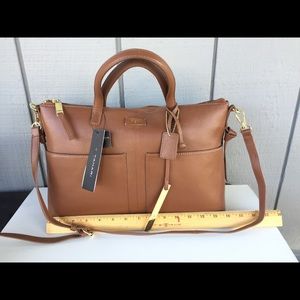 👜 NWT LEATHER SATCHEL Tahari “Riley” MINT gi…